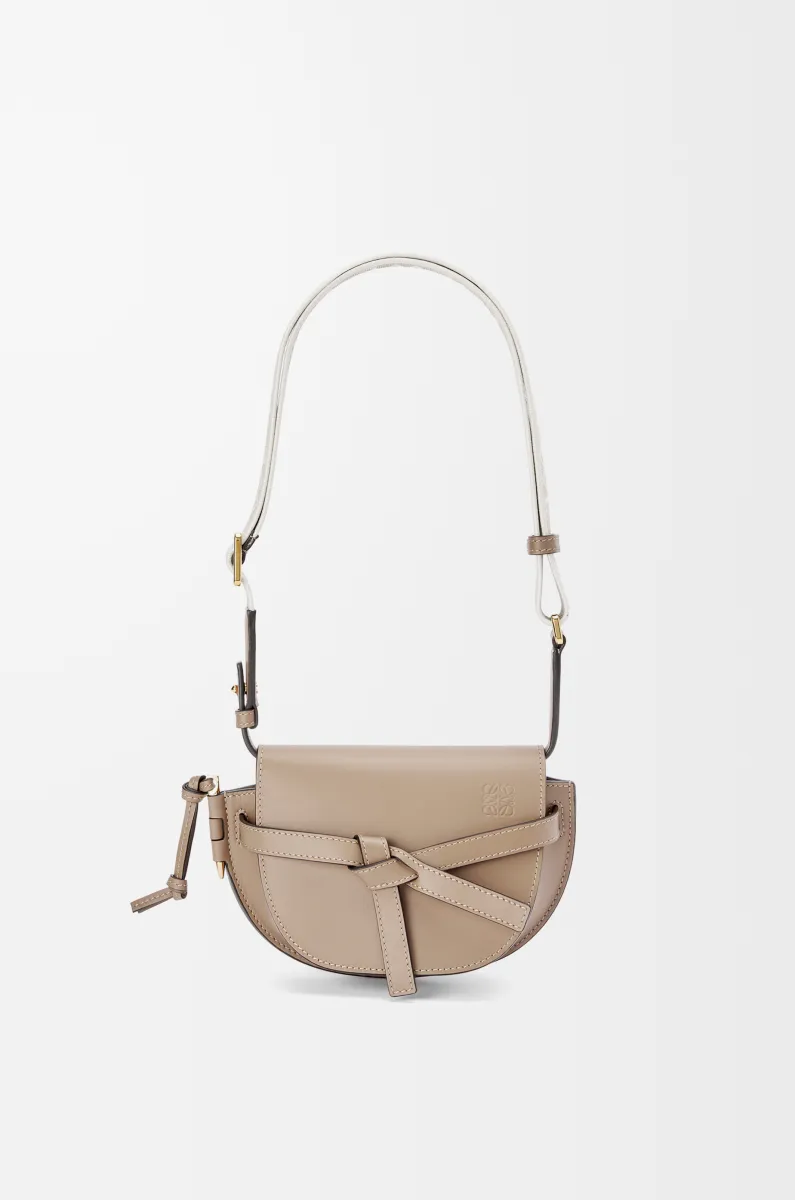 迷你柔软牛皮革提花 Gate Dual 手袋