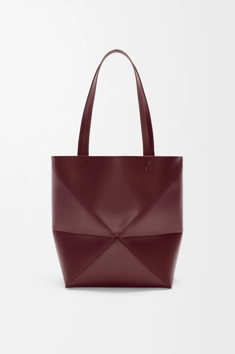 中号亮面牛皮革 Puzzle Fold 手袋