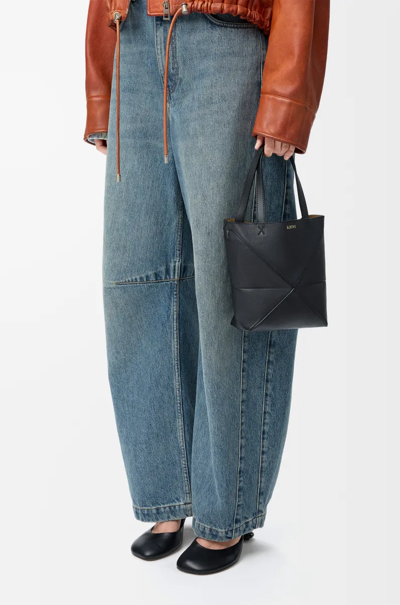 迷你亮面牛皮革 Puzzle Fold 手袋