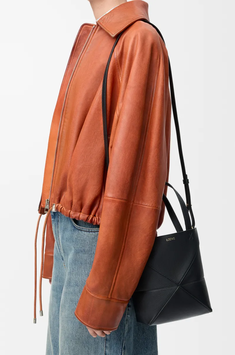 迷你亮面牛皮革 Puzzle Fold 手袋