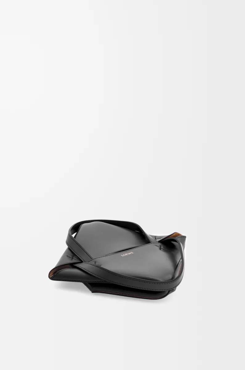 迷你亮面牛皮革 Puzzle Fold 手袋