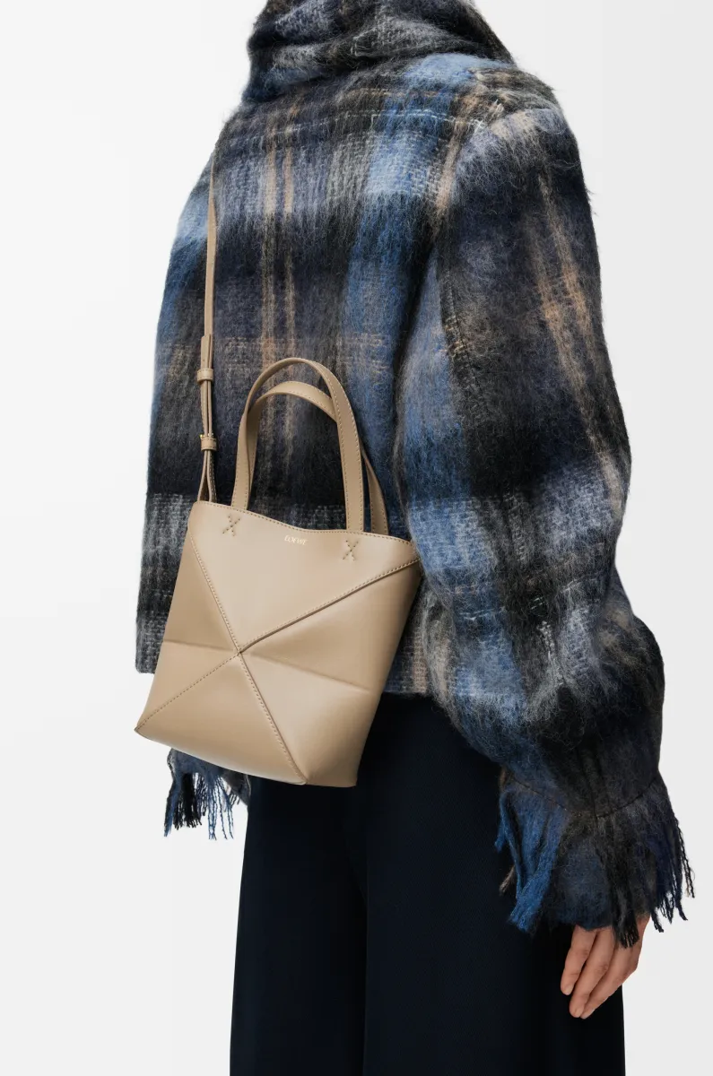 迷你亮面牛皮革 Puzzle Fold 手袋