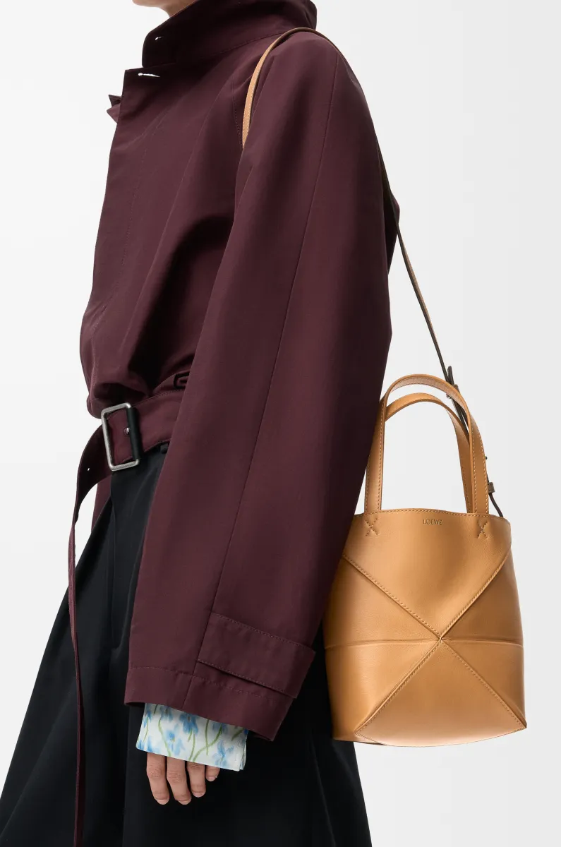 迷你亮面牛皮革 Puzzle Fold 手袋