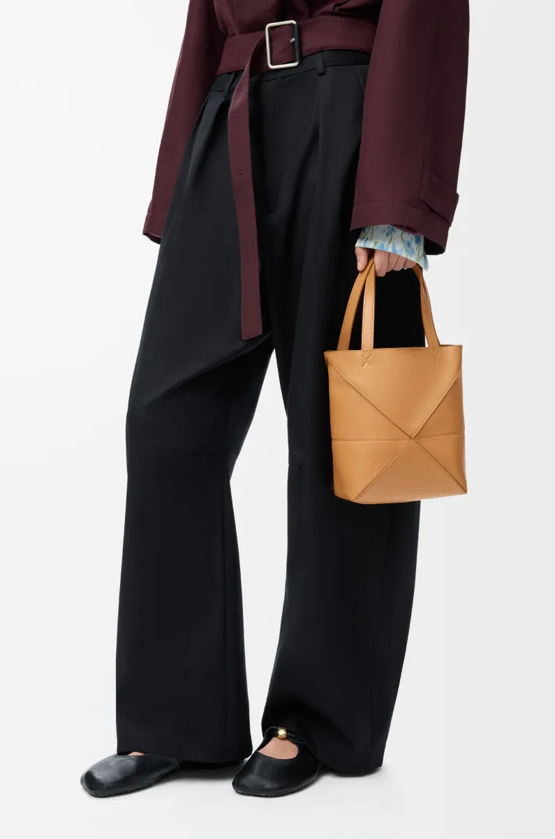 迷你亮面牛皮革 Puzzle Fold 手袋