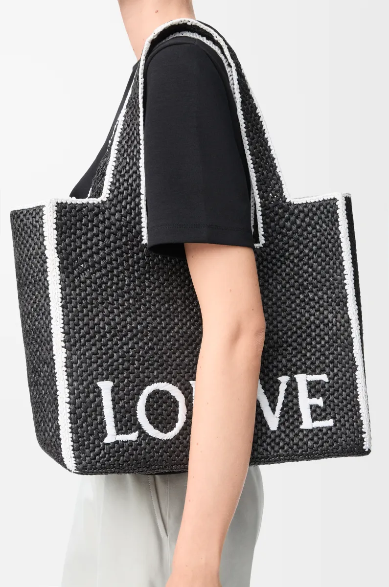 大号酒椰纤维 LOEWE Font Tote 手袋