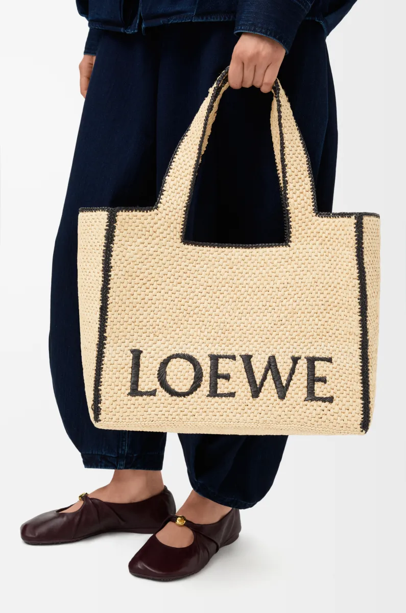 大号酒椰纤维 LOEWE Font Tote 手袋