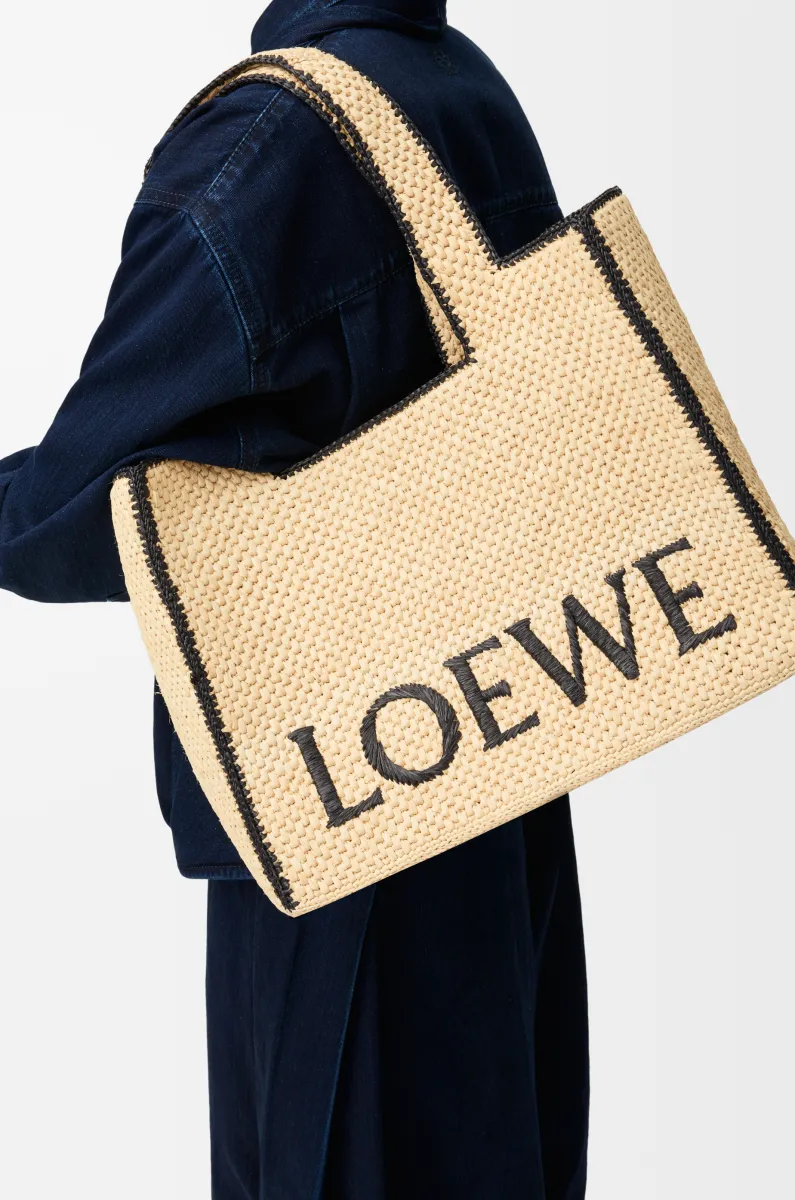 大号酒椰纤维 LOEWE Font Tote 手袋