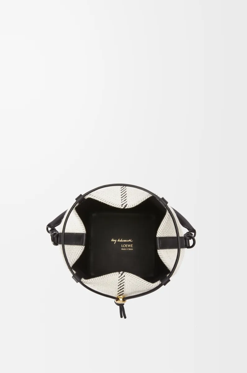 提花帆布和牛皮革 Treasure Bako 水桶包