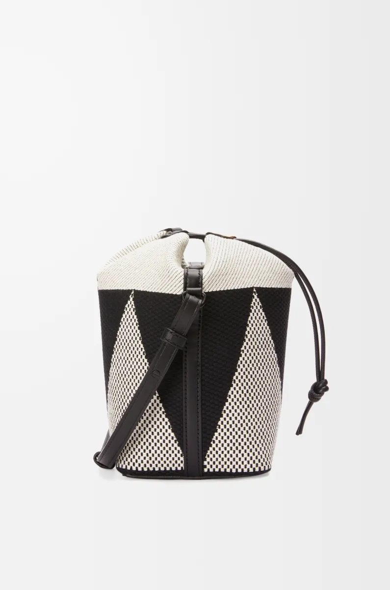 小号提花帆布和牛皮革 Treasure Bako 水桶包