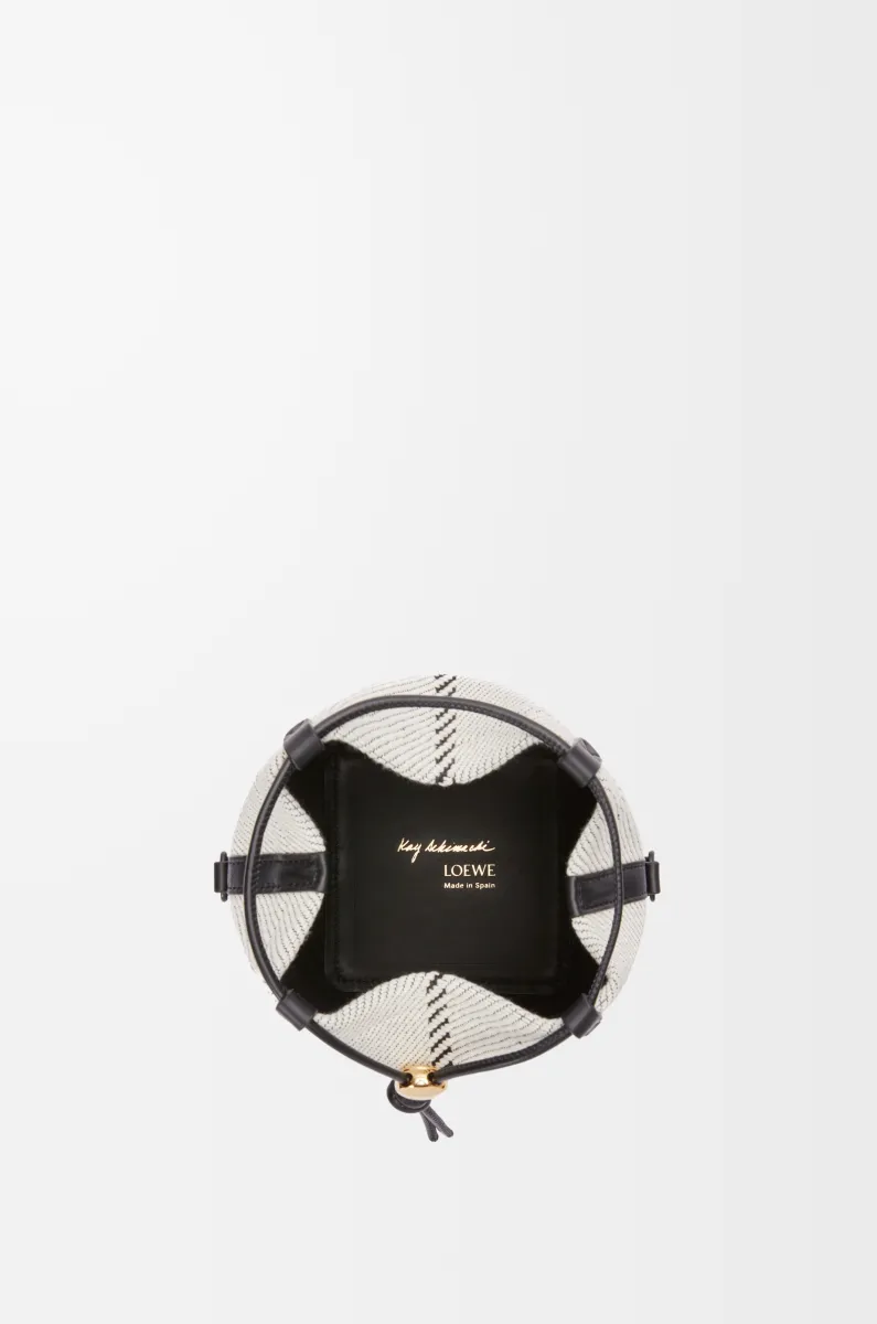 小号提花帆布和牛皮革 Treasure Bako 水桶包