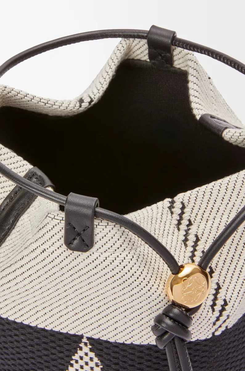 小号提花帆布和牛皮革 Treasure Bako 水桶包