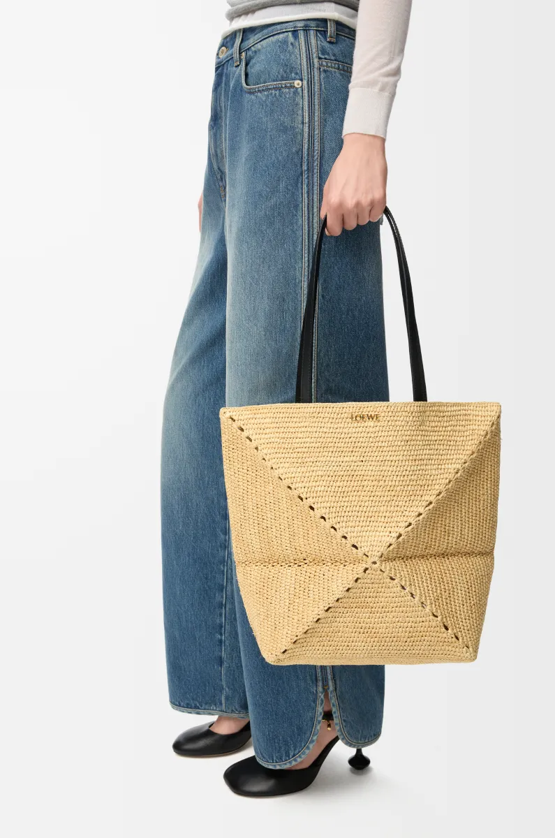 中号拉菲草 Puzzle Fold 手袋