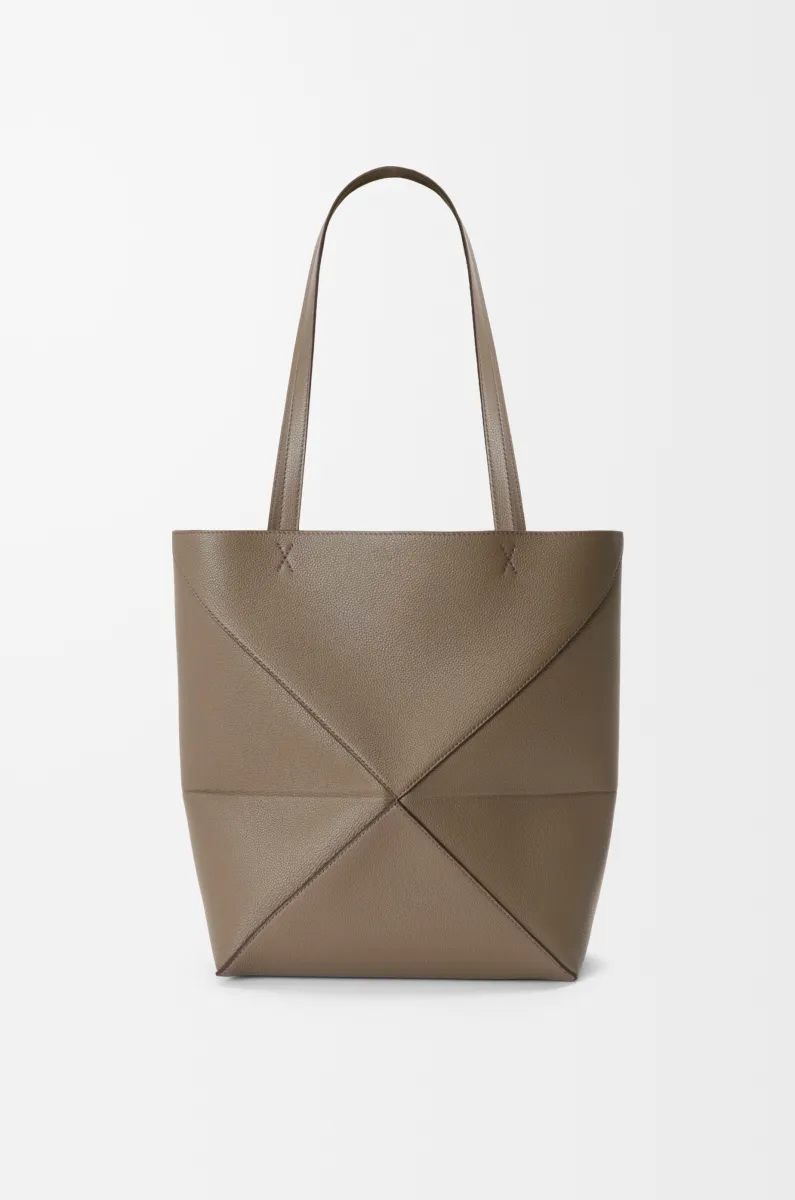 中号柔软粒面牛皮革 Puzzle Fold 手袋