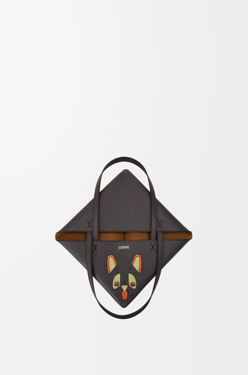 中号纳帕牛皮革 Futurist Cat Puzzle Fold 手袋