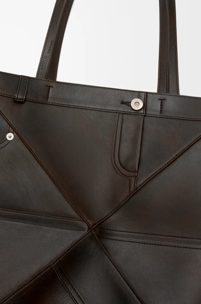 中号亮面牛皮革 Puzzle Fold Panta 手袋