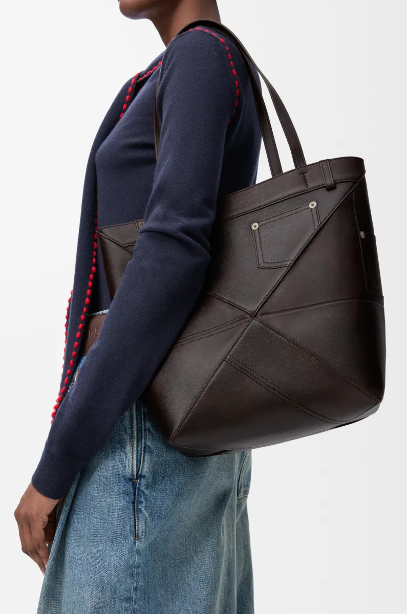 中号亮面牛皮革 Puzzle Fold Panta 手袋