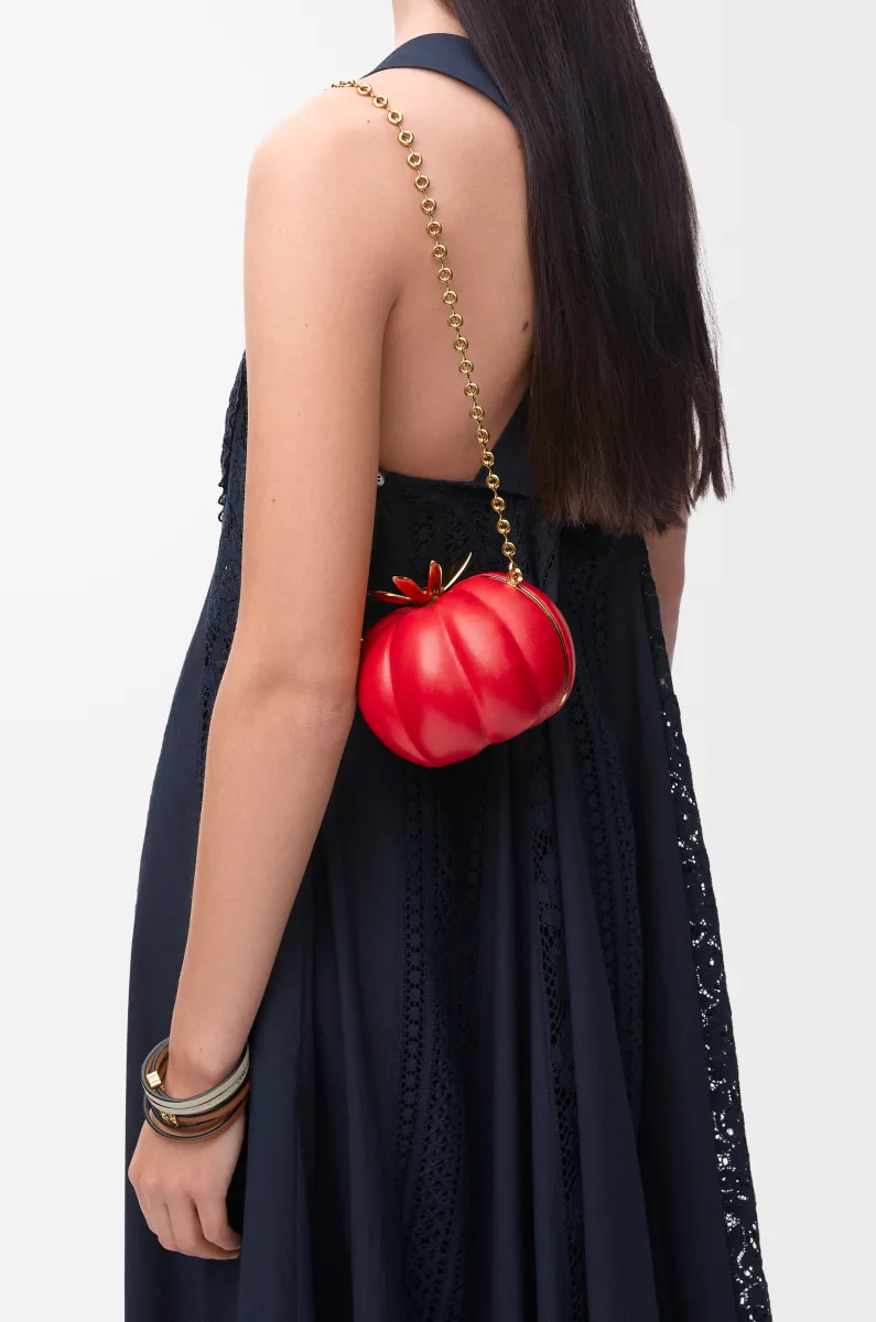 纳帕羊皮革番茄手拿包