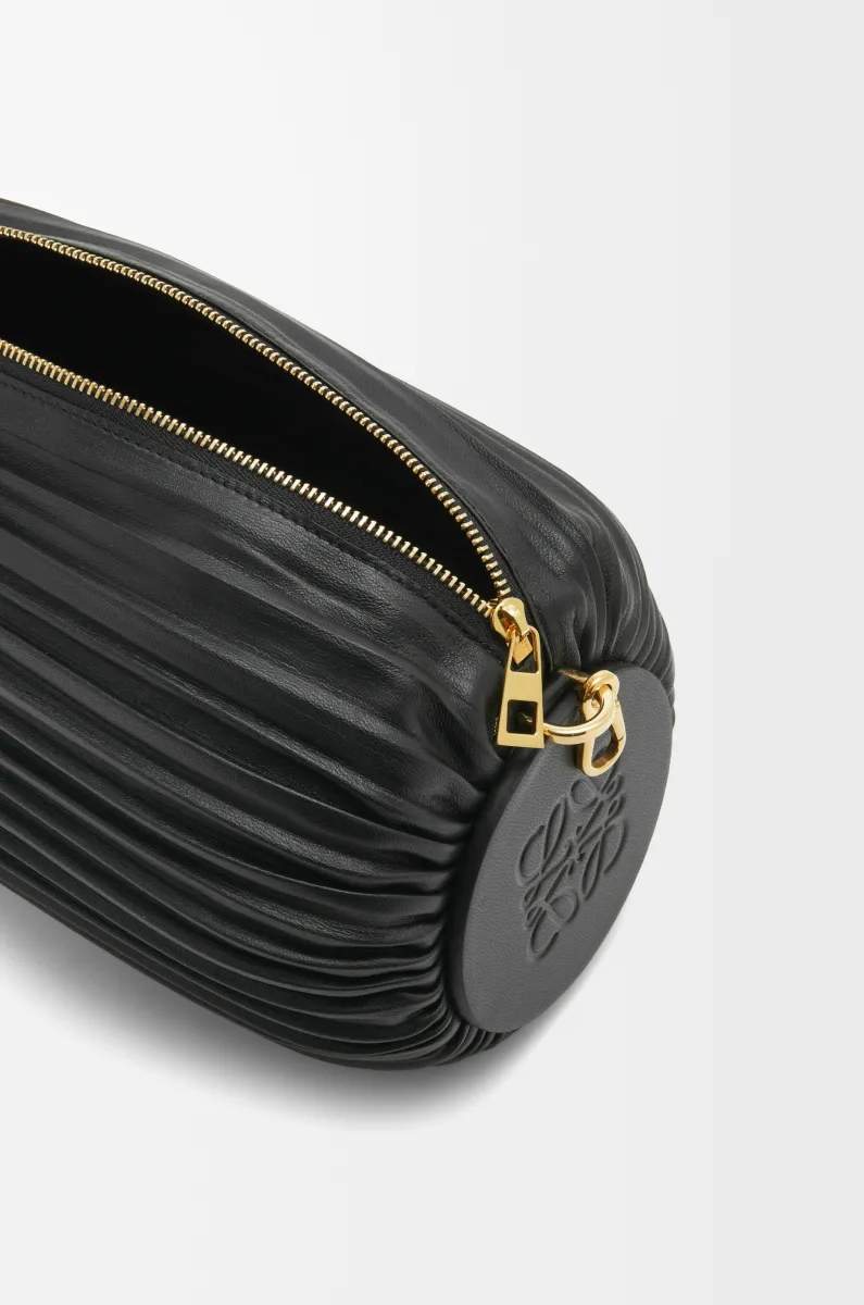 褶裥纳帕羊皮革手链小包