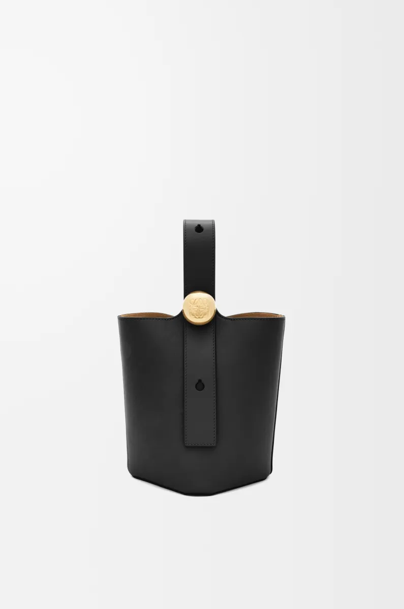迷你光滑牛皮革 Pebble Bucket 水桶手袋