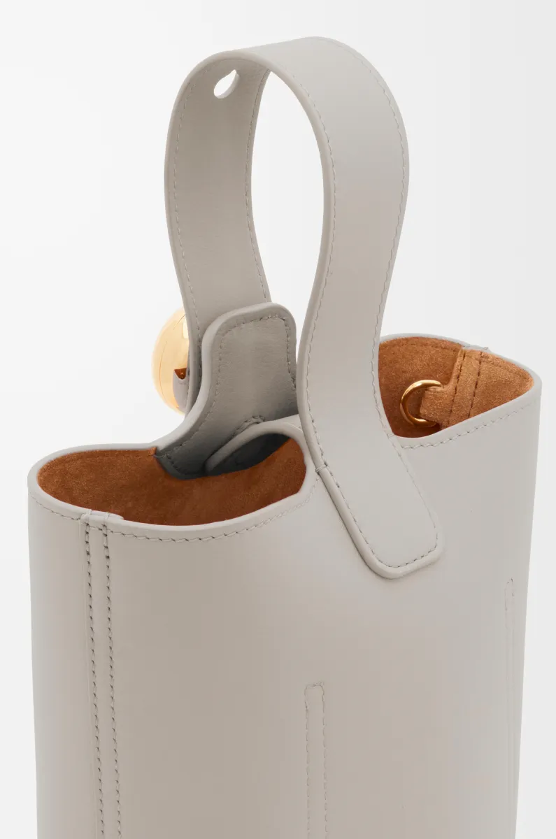 迷你光滑牛皮革 Pebble Bucket 水桶手袋
