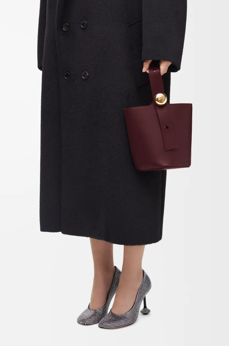 迷你光滑牛皮革 Pebble Bucket 水桶手袋