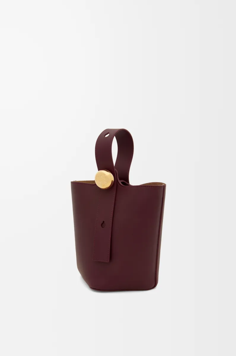 迷你光滑牛皮革 Pebble Bucket 水桶手袋