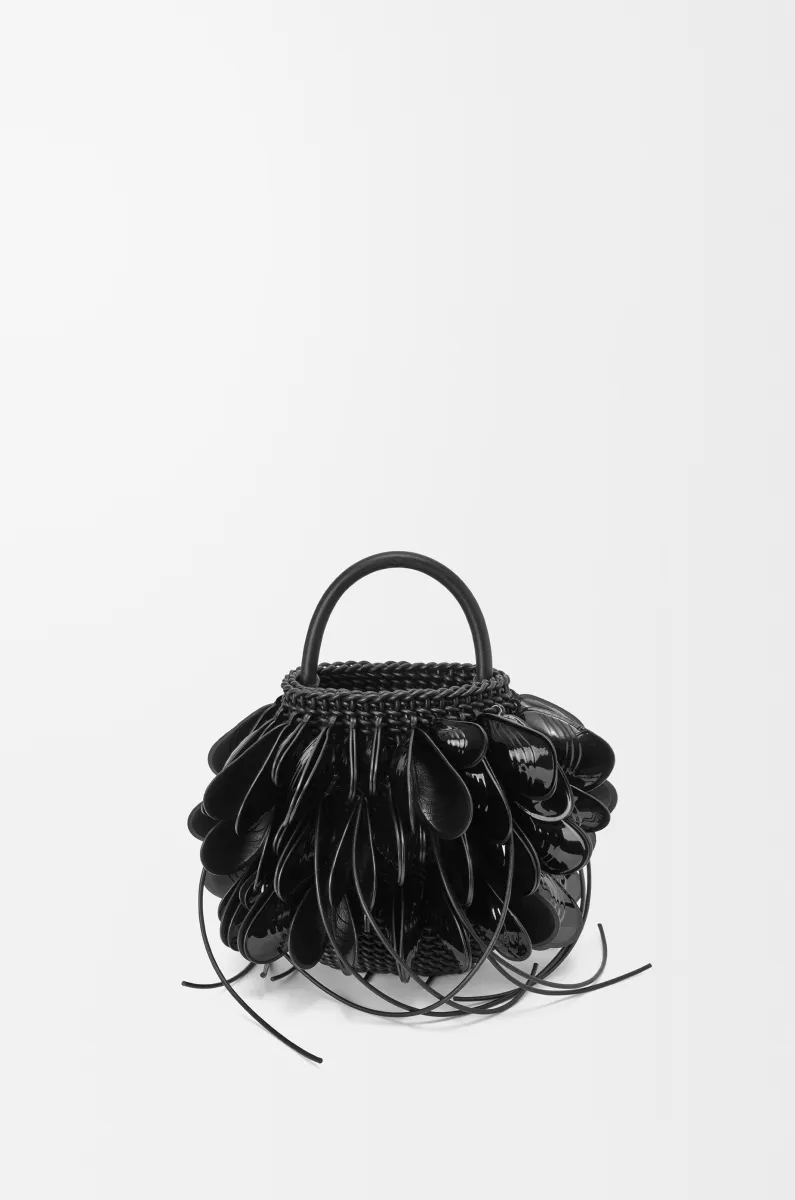 编织牛皮革 Shell 水桶手袋