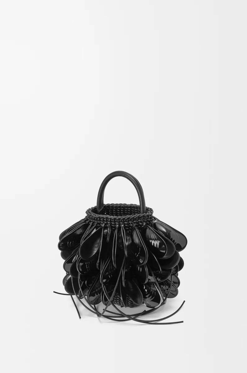 编织牛皮革 Shell 水桶手袋