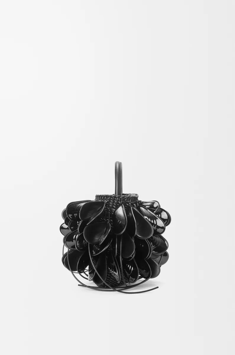 编织牛皮革 Shell 水桶手袋