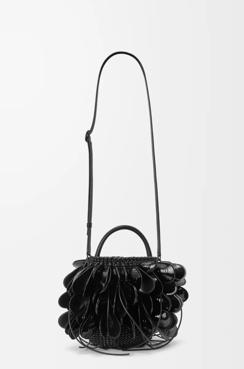 编织牛皮革 Shell 水桶手袋