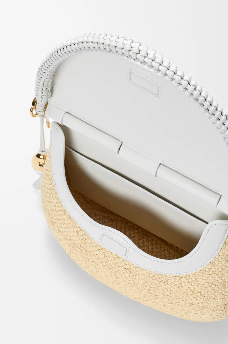 中号拉菲草和牛皮革 Pescador 手袋