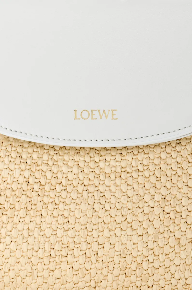 中号拉菲草和牛皮革 Pescador 手袋