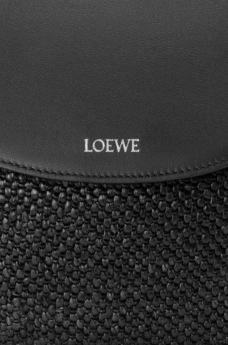 中号拉菲草和牛皮革 Pescador 手袋