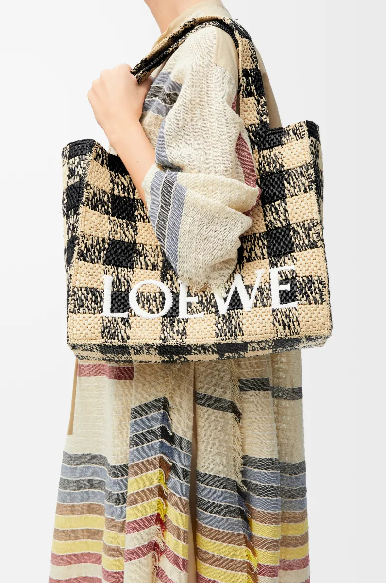 大号拉菲草 LOEWE Font Tote 手袋