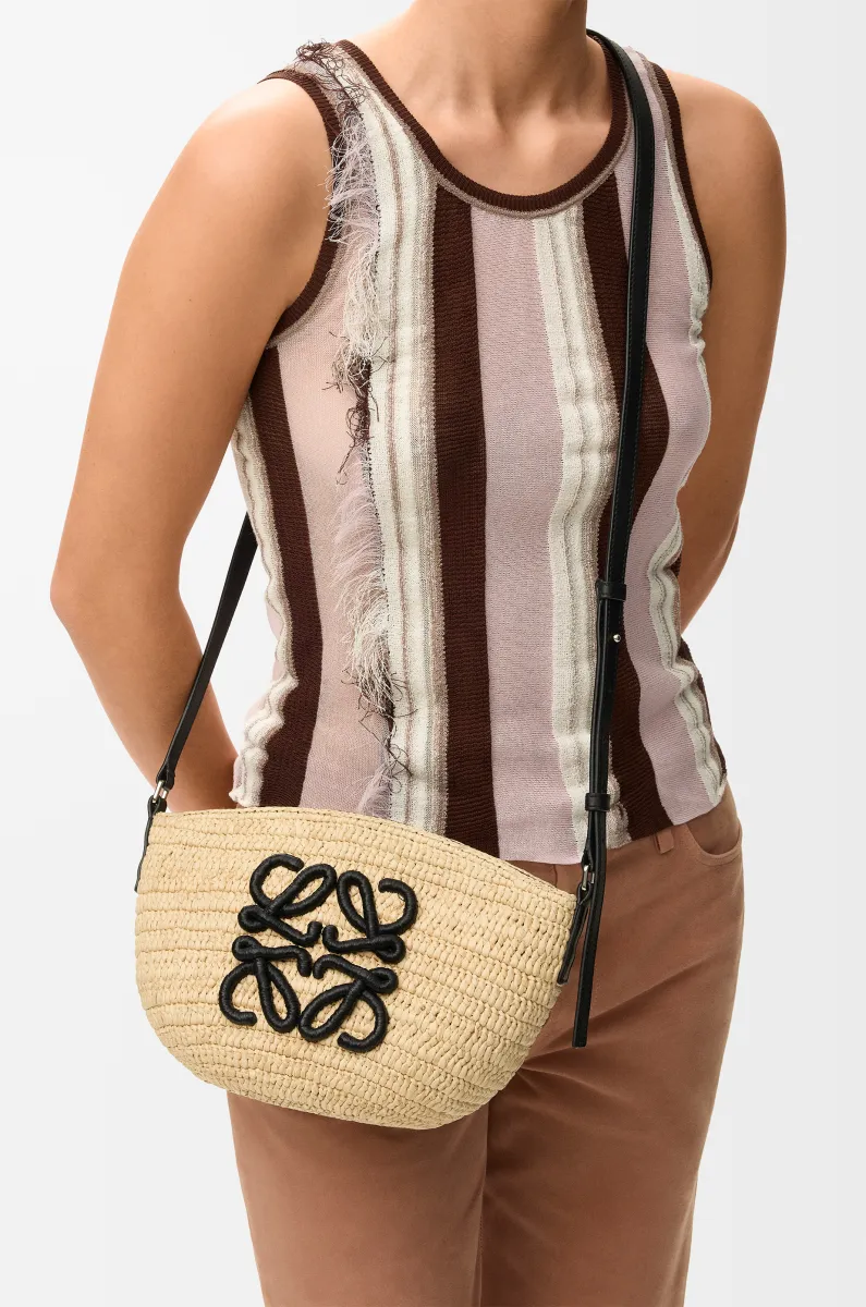 拉菲草和牛皮革 Eclipse Pochette 手袋