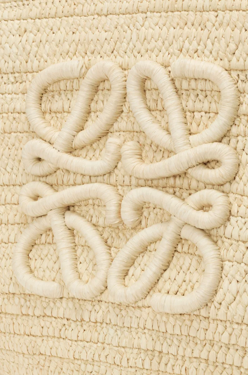 中号拉菲草和牛皮革 Eclipse Basket 手袋