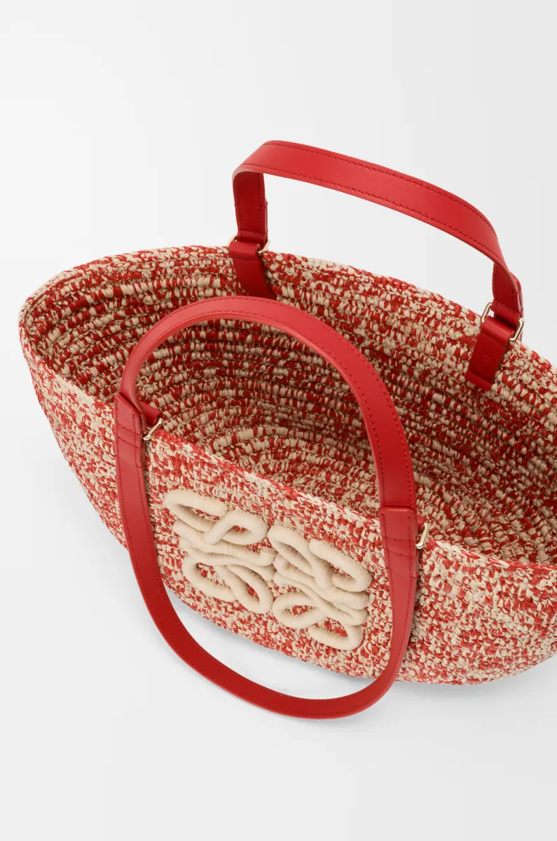 中号拉菲草和牛皮革 Eclipse Basket 手袋