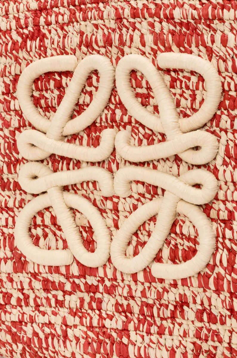 中号拉菲草和牛皮革 Eclipse Basket 手袋