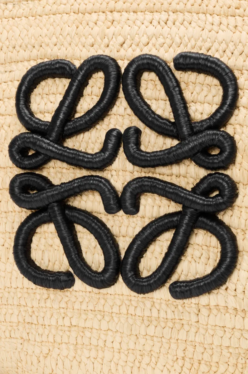 中号拉菲草和牛皮革 Eclipse Basket 手袋