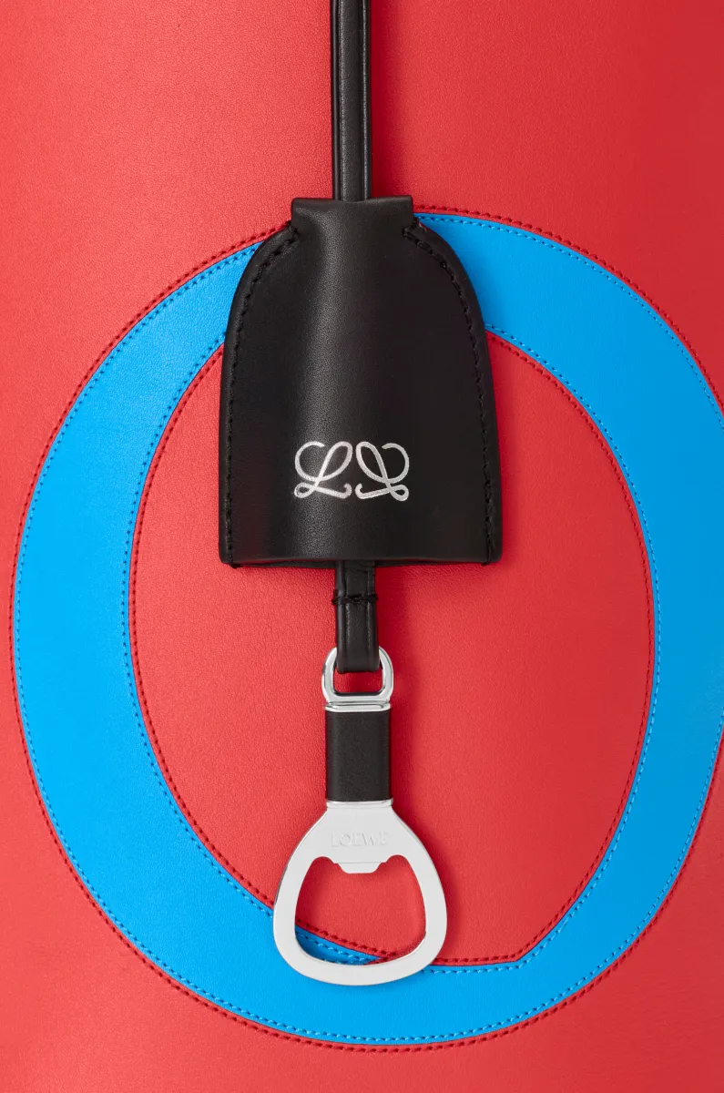 大号光滑牛皮革超大标志 Bilbao 水桶手袋