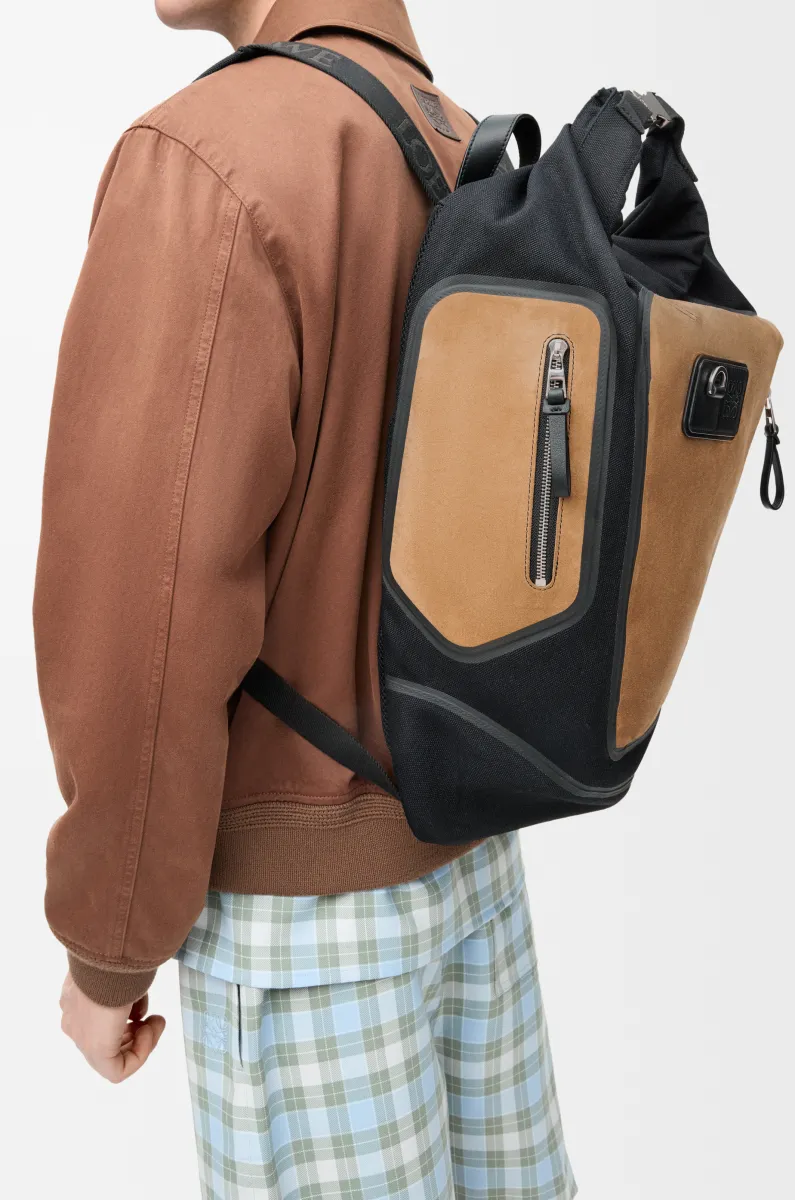 帆布和绒面革 Flex 双肩包
