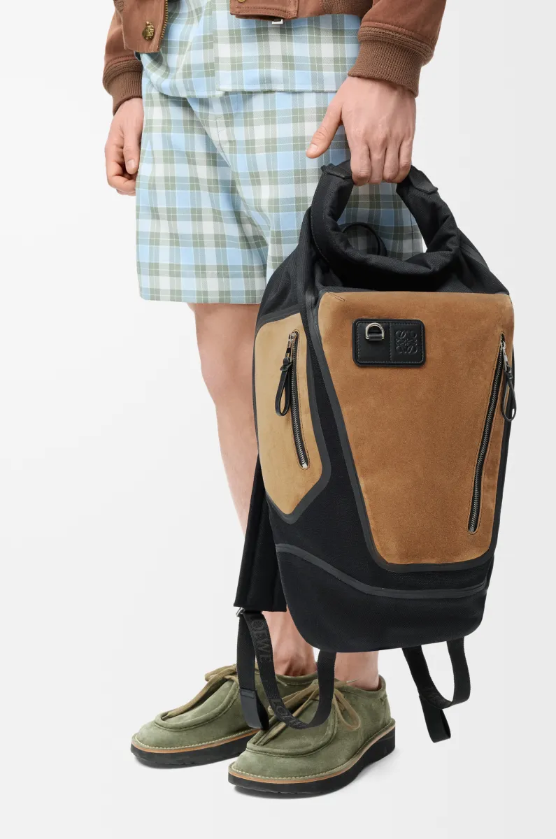 帆布和绒面革 Flex 双肩包