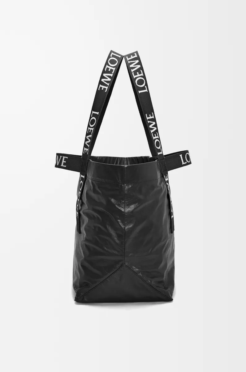 纸纹牛皮革 Fold shopper 手袋