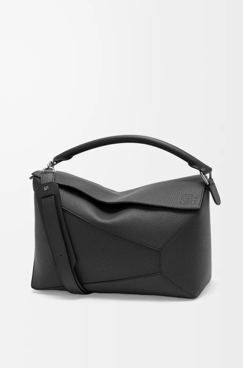 大号粒面牛皮革 Puzzle 手袋