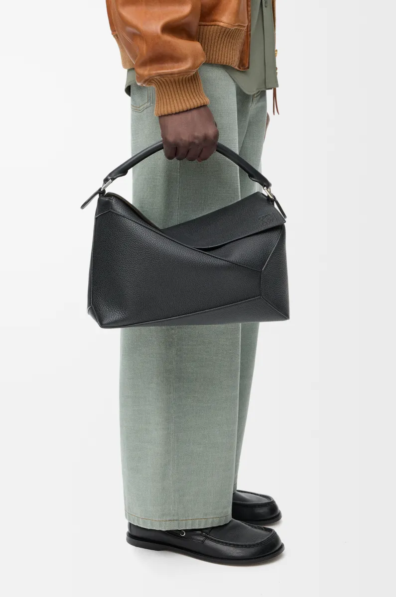 大号粒面牛皮革 Puzzle 手袋