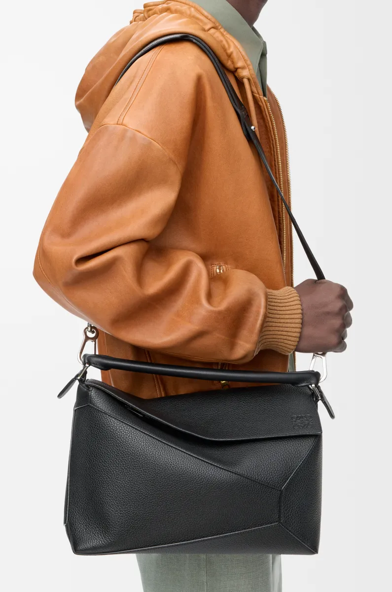 大号粒面牛皮革 Puzzle 手袋