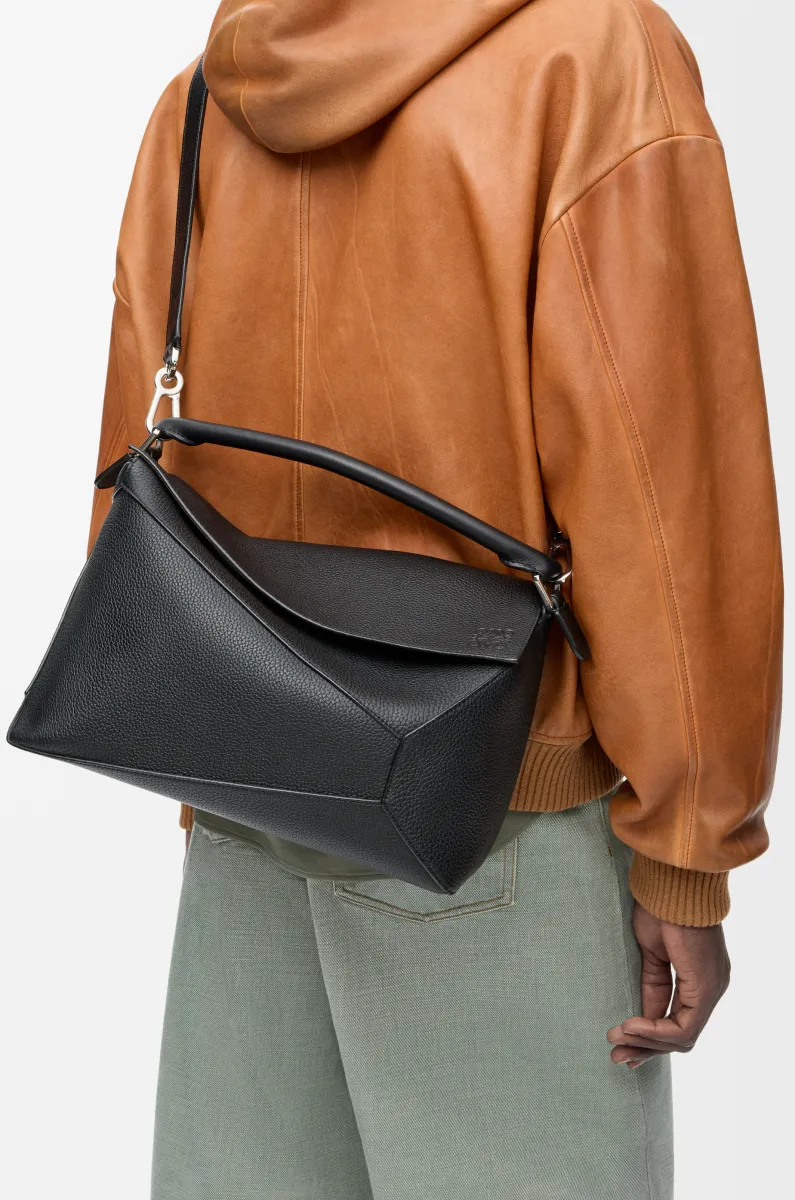 大号粒面牛皮革 Puzzle 手袋