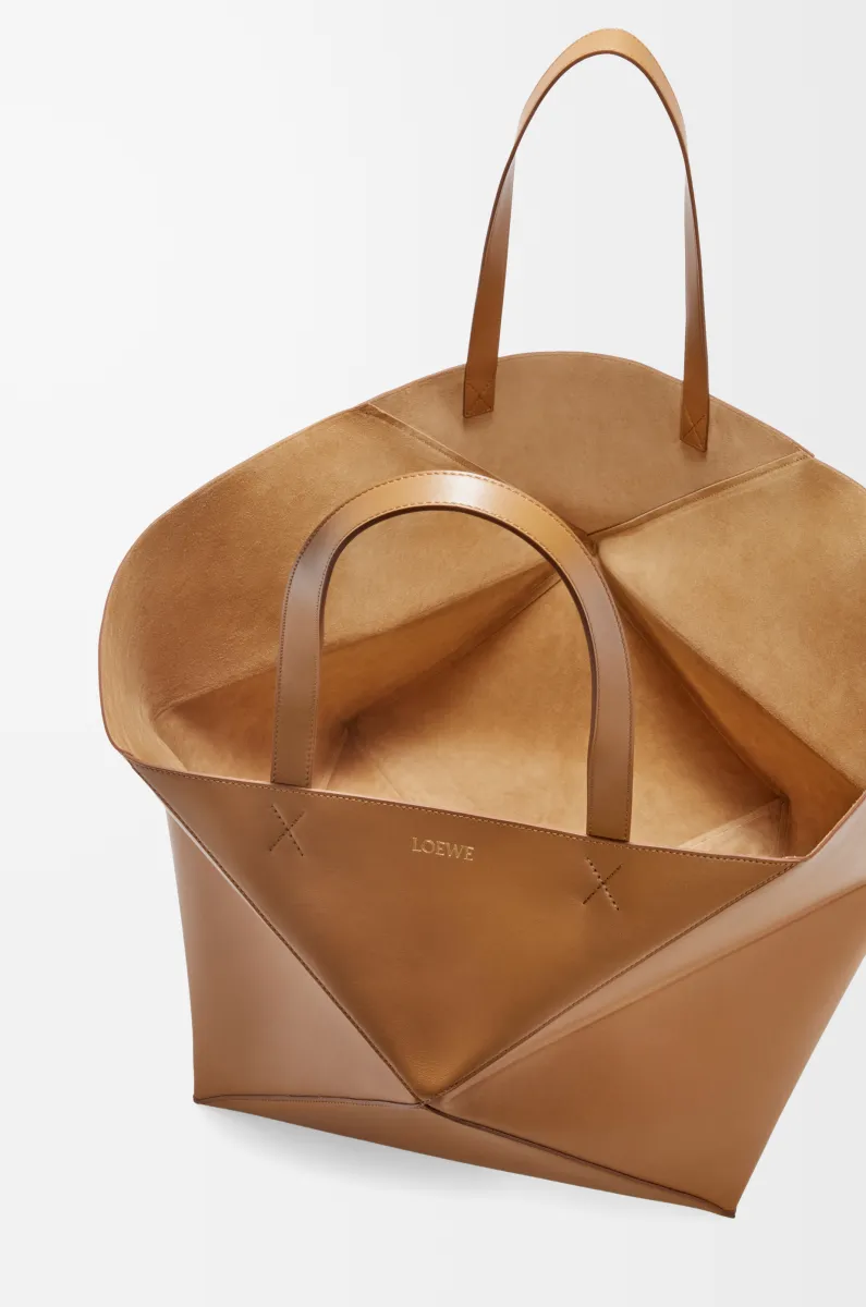 特大号亮面牛皮革 Puzzle Fold 手袋