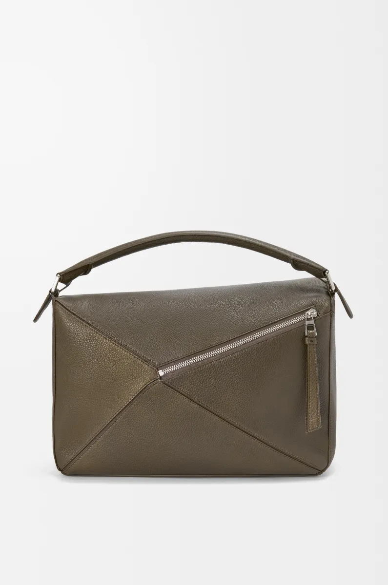 大号柔软粒面牛皮革 Puzzle 手袋