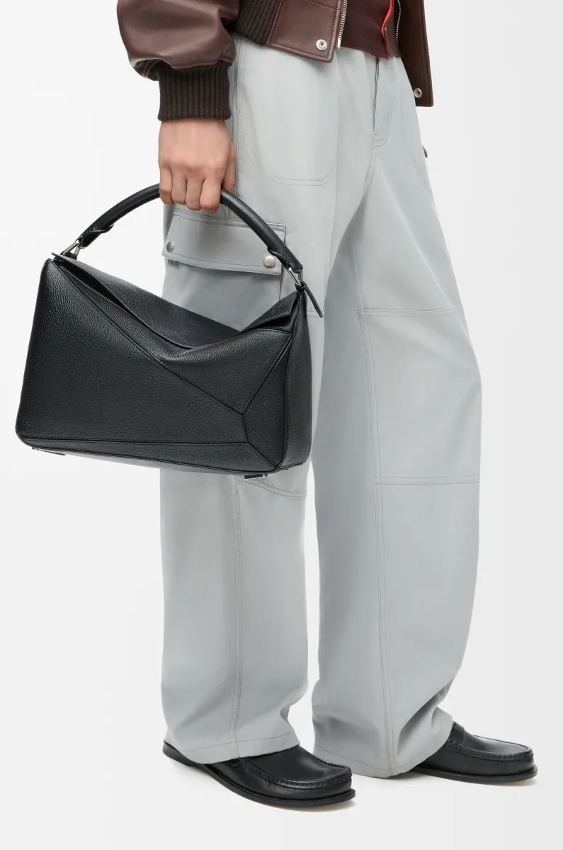 大号柔软粒面牛皮革 Puzzle 手袋